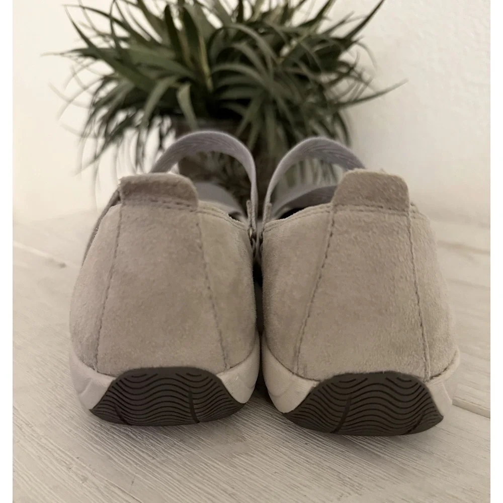 Dansko Sneakers Honor Walking Shoes Women 38 Stone Gray Suede Strappy Leather‎